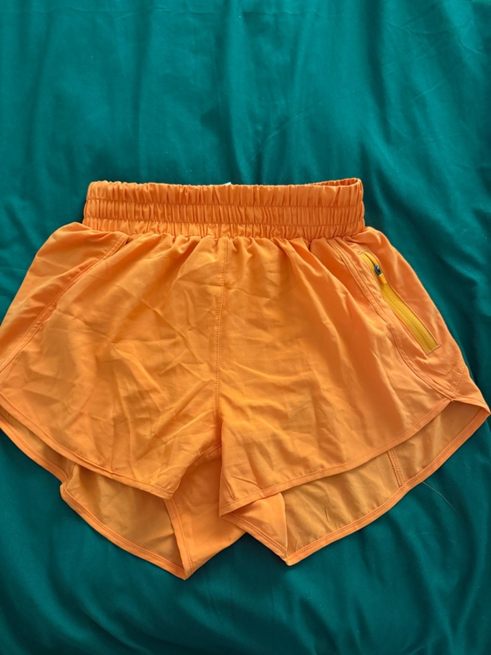 Orange Women's Athletic Double-Layer Shorts